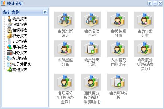 一卡易會員管理軟件統(tǒng)計分析模塊介紹